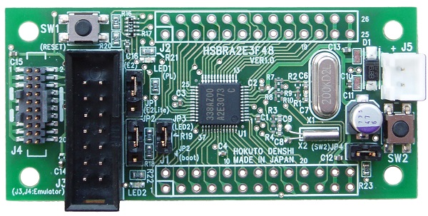 RA2E3(48ピン)グループマイコン搭載ボード HSBRA2E3F48シリーズ