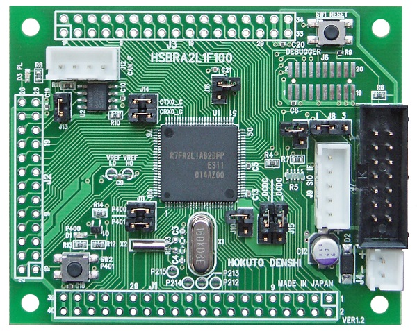 RA2L1(100ピン)グループマイコン搭載ボード HSBRA2L1F100