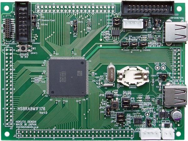 RA8M1(176ピン)マイコン搭載ボード HSBRA8M1F176シリーズ | 北斗電子