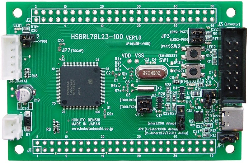 RL78/L1x,L2x対応マイコンボード 北斗電子
