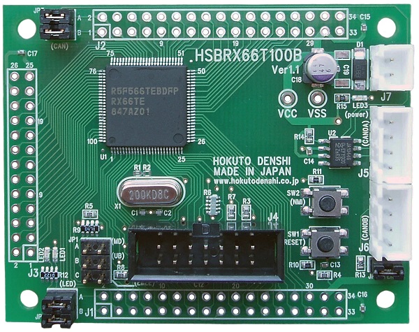 まいど！ページ RX66T(100ピン,PGA疑似差動入力なし)マイコン搭載ボード HSBRX66T100B