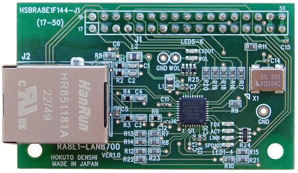 RA8M1,RA8E1マイコン搭載ボード向け Ethernetオプション品 RA8E1